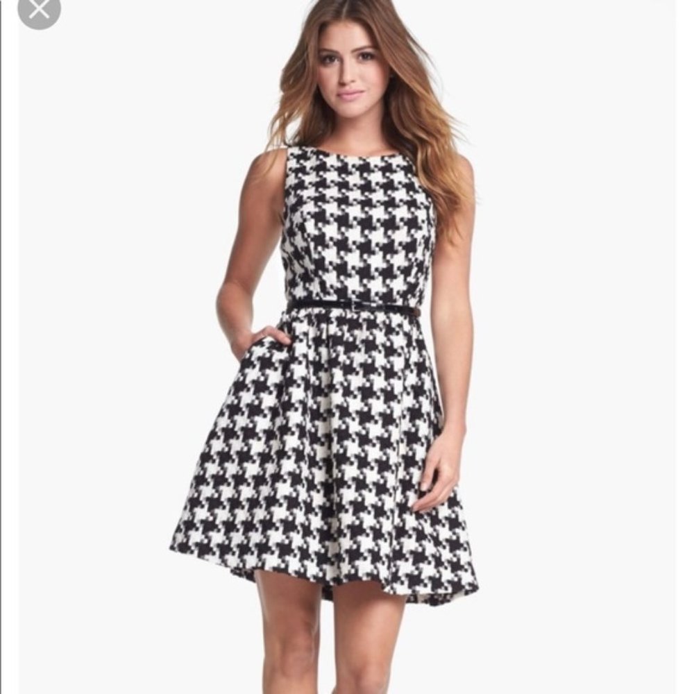 Jessica Simpson Houndstooth Fit and Flare Dress